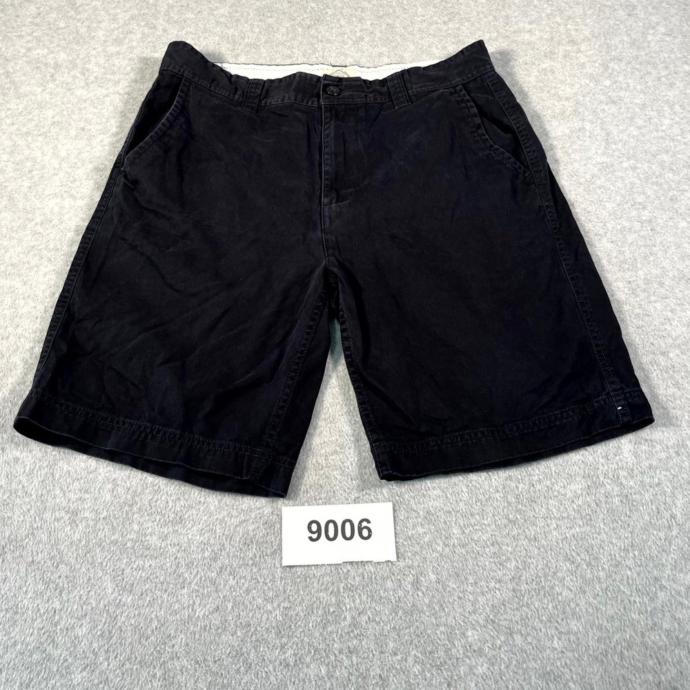 St John's Bay Chino Shorts Mens 34 Black Cotton Flat‎ Front Casual Streetwear